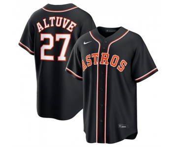 Men's Houston Astros #27 Jose Altuve 2026 Black Out Stitched Baseball Jersey