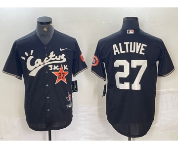 Men's Houston Astros #27 Jose Altuve Black Cactus Jack Cool Base Jersey