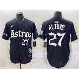 Men's Houston Astros #27 Jose Altuve Black Gothic 'Houston Born Barrio Raised' Limited Stitched Baseball Jersey