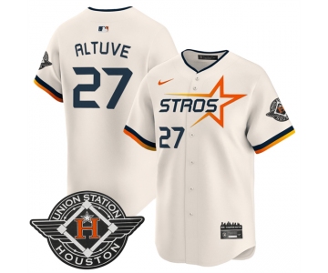 Men's Houston Astros #27 Jose Altuve Cream 2025 City Connect Limited Stitched Baseball Jersey