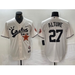 Men's Houston Astros #27 Jose Altuve Cream Cactus Jack Vapor Premier Stitched Baseball Jersey