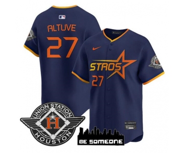 Men's Houston Astros #27 Jose Altuve Navy 2025 City Connect Limited Stitched Baseball Jersey