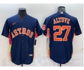 Men's Houston Astros #27 Jose Altuve Navy Blue With Patch Stitched MLB Cool Base Nike Jersey