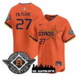 Men's Houston Astros #27 Jose Altuve Orange 2025 City Connect Limited Stitched Baseball Jersey
