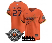 Men's Houston Astros #27 Jose Altuve Orange 2025 City Connect Limited Stitched Baseball Jersey