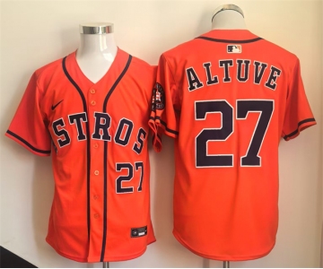 Men's Houston Astros #27 Jose Altuve Orange Limited Stitched Jersey