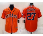 Men's Houston Astros #27 Jose Altuve Orange With Patch Stitched MLB Cool Base Nike Jersey