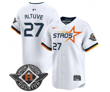 Men's Houston Astros #27 Jose Altuve White 2025 City Connect Limited Stitched Baseball Jersey