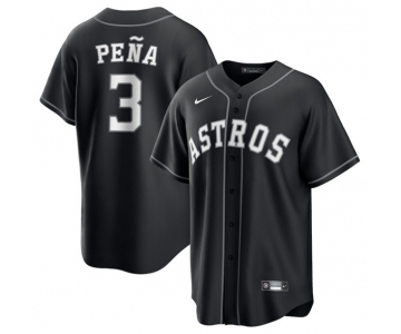 Men's Houston Astros #3 Jeremy Pena Black Lights Out Limited Stitched Baseball Jersey