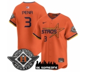 Men's Houston Astros #3 Jeremy Pena Orange 2025 City Connect Limited Stitched Baseball Jersey