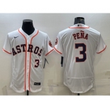 Men's Houston Astros #3 Jeremy Pena White Stitched MLB Flex Base Nike Jersey
