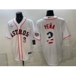 Men's Houston Astros #3 Jeremy Pena White USA 250 Fourth of July Home Stitched Baseball Jersey Men's Houston Astros #3 Jeremy Pena White USA 250 Fourth of July Home Stitched Baseball Jersey