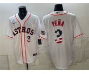 Men's Houston Astros #3 Jeremy Pena White USA 250 Fourth of July Home Stitched Baseball Jersey Men's Houston Astros #3 Jeremy Pena White USA 250 Fourth of July Home Stitched Baseball Jersey