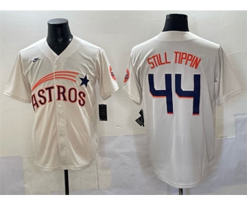 Men's Houston Astros #44 Still Tippin Cream Throwback Cooperstown Collection Limited Stitched Baseball Jersey
