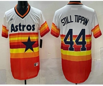Men's Houston Astros #44 Still Tippin Orange Rainbow Cooperstown Stitched Cool Base Jersey