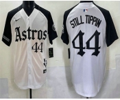Men's Houston Astros #44 Still Tippin White Black Gothic Houston Born Barrio Raised Limited Stitched Baseball Jersey