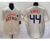 Men's Houston Astros #44 Yordan Alvarez Cream Throwback Cooperstown Collection Limited Stitched Baseball Jersey