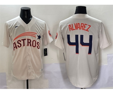 Men's Houston Astros #44 Yordan Alvarez Cream Throwback Cooperstown Collection Limited Stitched Baseball Jersey