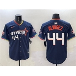 Men's Houston Astros #44 Yordan Alvarez Navy 2025 City Connect With Texas Patch Limited Stitched Baseball Jersey