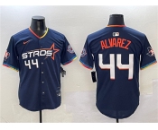 Men's Houston Astros #44 Yordan Alvarez Navy 2025 City Connect With Texas Patch Limited Stitched Baseball Jersey