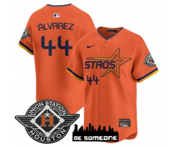 Men's Houston Astros #44 Yordan Alvarez Orange 2025 City Connect Limited Stitched Baseball Jersey
