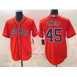 Men's Houston Astros #45 Tatsuya Imai Orange Cool Base Stitched Jersey