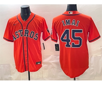 Men's Houston Astros #45 Tatsuya Imai Orange Cool Base Stitched Jersey