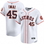 Men's Houston Astros #45 Tatsuya Imai White 2026 Home Limited Stitched Baseball Jersey