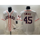 Men's Houston Astros #45 Tatsuya Imai White Cool Base Stitched Jersey