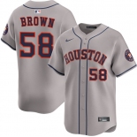 Men's Houston Astros #58 Hunter Brown Gray 2025 Limited Stitched Baseball Jersey Men's Houston Astros #58 Hunter Brown Gray 2025 Limited Stitched Baseball Jersey