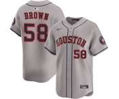 Men's Houston Astros #58 Hunter Brown Gray 2025 Limited Stitched Baseball Jersey Men's Houston Astros #58 Hunter Brown Gray 2025 Limited Stitched Baseball Jersey
