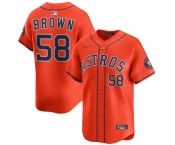 Men's Houston Astros #58 Hunter Brown Orange 2025 Alternate Limited Stitched Baseball Jersey Men's Houston Astros #58 Hunter Brown Orange 2025 Alternate Limited Stitched Baseball Jersey