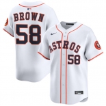 Men's Houston Astros #58 Hunter Brown White 2025 Home Limited Stitched Baseball Jersey Men's Houston Astros #58 Hunter Brown White 2025 Home Limited Stitched Baseball Jersey