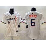 Men's Houston Astros #6 Jake Meyers White 2025 City Connect Limited Stitched Baseball Jersey