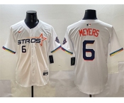 Men's Houston Astros #6 Jake Meyers White 2025 City Connect Limited Stitched Baseball Jersey