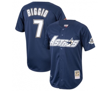 Men's Houston Astros #7 Craig Biggio Navy 1994 Stitched Baseball Jersey