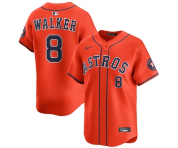 Men's Houston Astros #8 Christian Walker Orange 2025 Alternate Limited Stitched Baseball Jersey