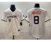 Men's Houston Astros #8 Christian Walker White 2025 City Connect Limited Stitched Baseball Jersey