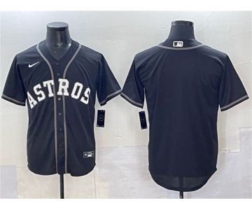 Men's Houston Astros Blank Black Lights Out Limited Stitched Baseball Jersey