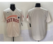 Men's Houston Astros Blank Cream Throwback Cooperstown Collection Limited Stitched Baseball Jersey