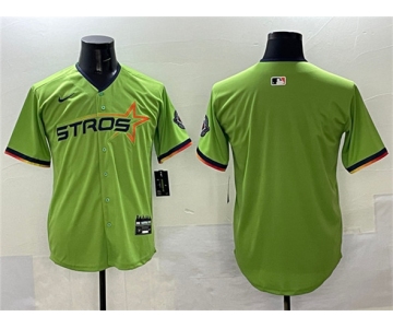 Men's Houston Astros Blank Green 2025 City Connect Limited Stitched Baseball Jersey