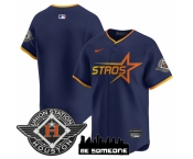 Men's Houston Astros Blank Navy 2025 City Connect Limited Stitched Baseball Jersey