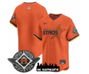 Men's Houston Astros Blank Orange 2025 City Connect Limited Stitched Baseball Jersey