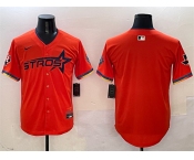 Men's Houston Astros Blank Orange 2025 City Connect With Texas Patch Limited Stitched Baseball Jersey