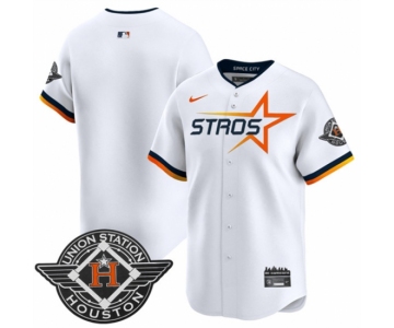 Men's Houston Astros Blank White 2025 City Connect Limited Stitched Baseball Jersey