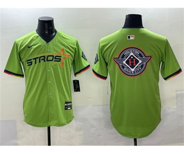 Men's Houston Astros Team Big Logo Green 2025 City Connect Limited Stitched Baseball Jersey