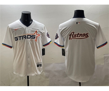 Men's Houston Astros Team Big Logo White 2025 City Connect Limited Stitched Baseball Jersey