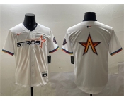 Men's Houston Astros Team Big Logo White 2025 City Connect Limited Stitched Baseball Jerseys