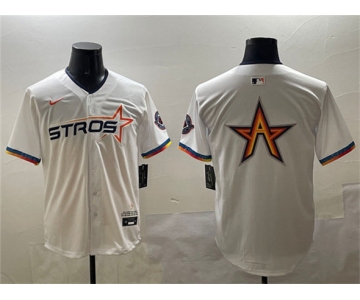 Men's Houston Astros Team Big Logo White 2025 City Connect Limited Stitched Baseball Jerseys