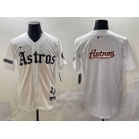 Men's Houston Astros Team Big Logo White Gothic 'Houston Born Barrio Raised' Limited Stitched Baseball Jersey